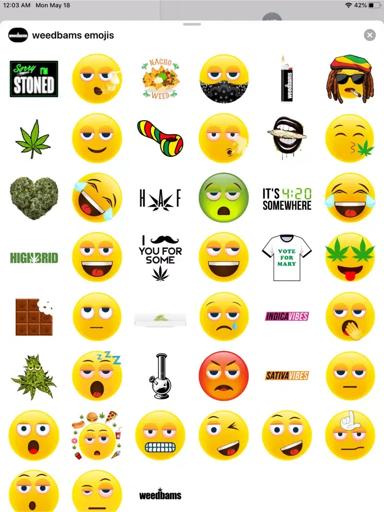 Weedbams Stoner Emoji's iPad 应用截图